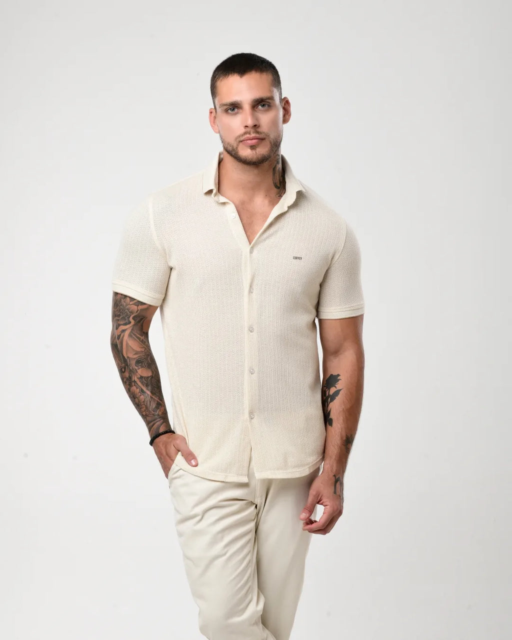 Camisa de Botão - Tricot Leve