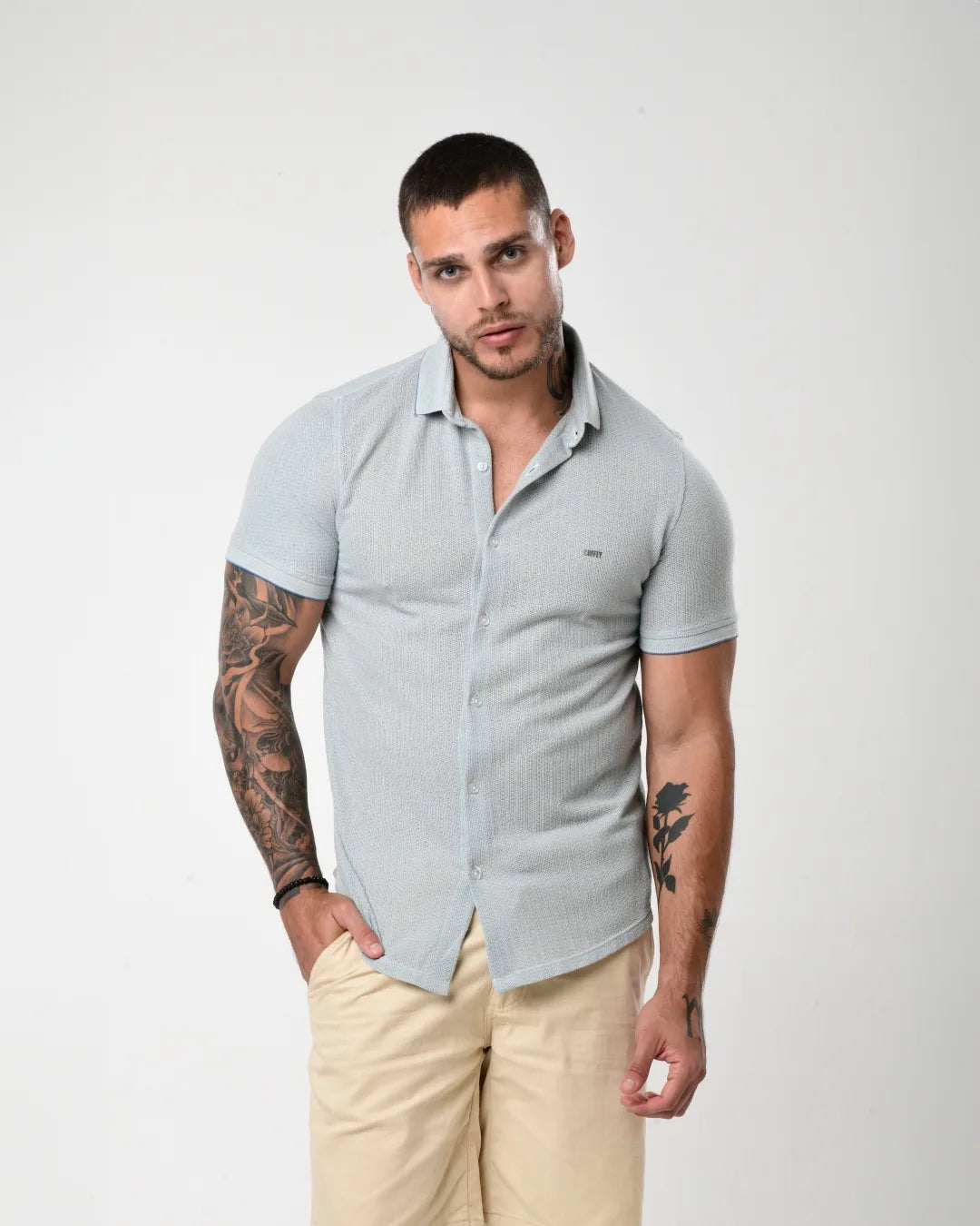 Camisa de Botão - Tricot Leve