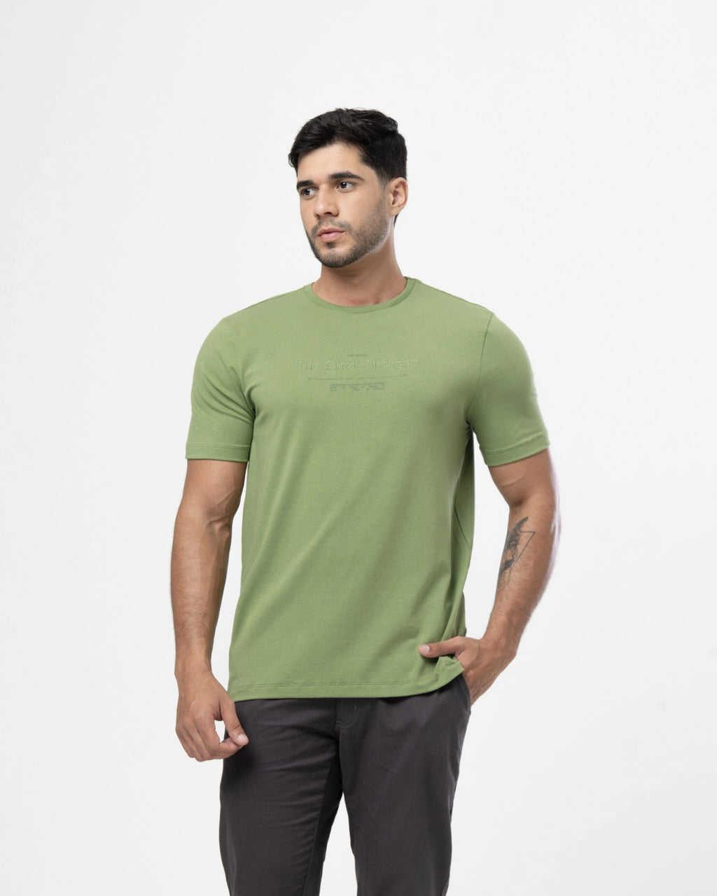 T-Shirt Bordado & Estampa em algodão com elastano